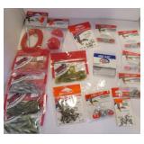 FISHING-LURES, HOOKS, SWIVELS, SINKERS ETC