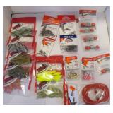 FISHING-LURES, HOOKS, SWIVELS, SINKERS ETC