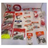 FISHING-LURES, HOOKS, SWIVELS, SINKERS ETC