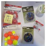 FISHING-FLIES, BOBBERS, LINE, SINKERS