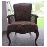 UPHOLSTERED ARM CHAIR - CANE SIDES