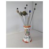 HAT PIN VASE(CHIPPED) / PINS JAPAN