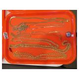 'GOLD' COSTUME JEWELRY NECKLACES (10)