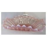 PINK GLASS CENTERPIECE BOWL 12' X 3.5'