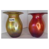ART GLASS VASES W/GROUND BOTTOMS 7'