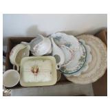BX PLATES, GRAVY BOAT, BUTTER DISH ETC