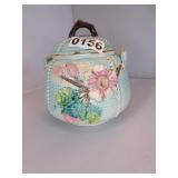 MAJOLICA SUGAR BOWL LID WITH FEW CHIPS 5'