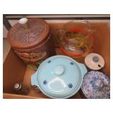 BX COOKIE JAR, PITCHER, STORAGE JARS