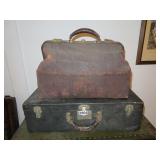 DOCTORS BAG AND VINTAGE SUITCASE