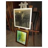 2 EASELS & 2 PICTURES