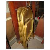 4 METAL FOLDING CHAIRS PADDED SEATS