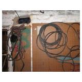 CONTENTS OF PEGBOARD CORDS SAWS ETC