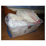 LARGE TOTE OF SHEETS & PILLOWCASES