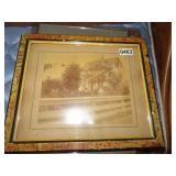 PILE OF FRAMED PHOTOS (ON BED)