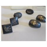 MADE IN SIAM STERLING CUFFLINKS & EARRINGS