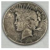 USA PEACE SILVER DOLLAR 1922