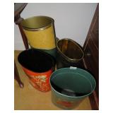 5 METAL / TIN WASTE CANS