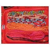 COSTUME JEWELRY BEADED NECKLACES (6)
