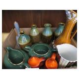 BX-STONEWARE VASES,CREAMER,SUGAR, ETC