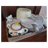 BX MISC POTTERY VASES, TRINKET DISHES ETC