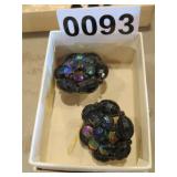 CARNIVAL GLASS EARRINGS AMETHYST