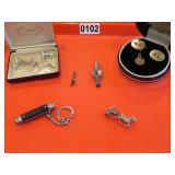 CUFFLINK/TIETACK SET HORSE PIN MONEY CLIP KNIFE