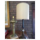 PR BRASS LAMPS - ONE MISSING SHADE