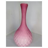 SATIN GLASS VASE - HAND BLOWN BOTTOM 11.5'