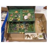 MISC PINS, EARRINGS,WATCH CHAINS, BUTTONS,ETC