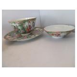 ORIENTAL CUPS / SAUCERS 18 PC