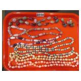 COSTUME JEWELRY BEADED NECKLACES (6)
