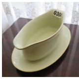 mikasa ivory china 'trousdale' gravy boat, plate