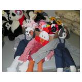 Large lot of stuffed animals