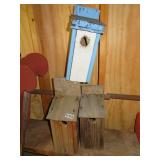 3 wooden bird houses