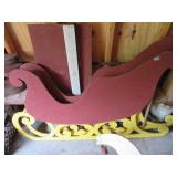 wooden reindeer, sleigh