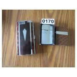 2 vintage lighters and lighter with cigarette