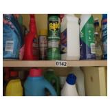 Contents of laundry room closet cleaning supplies