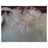 Glass punch bowl set