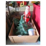 ceramic tree, 'bulbs', santa etc