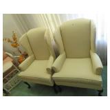 wing back chair w/queen anne feet