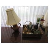 hummingbird & tea pot lamps, knick knacks