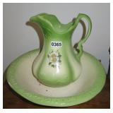green washbowl & pitcher