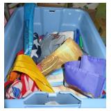 large tote of outdoor garden flags