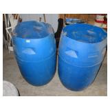 2 plastic barrels