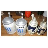 4 beer steins