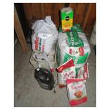 pile of gardening supplies-peat moss, fertilizer