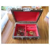 Jewelry box with keys and coins