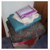 lg pile of afghans, blankets etc