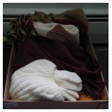 knit hats, scarves, gloves