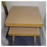 blond 2 tier end table